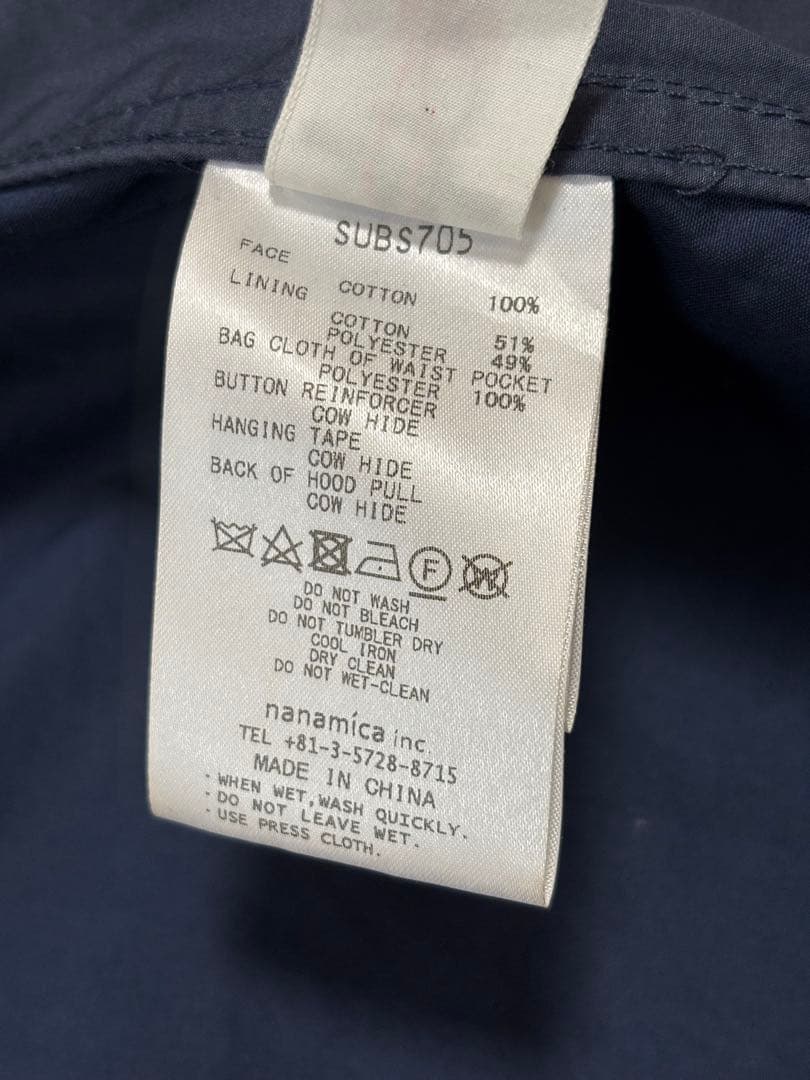 狢*様 nanamica ナナミカ モッズコート コットン ネイビー フード着脱