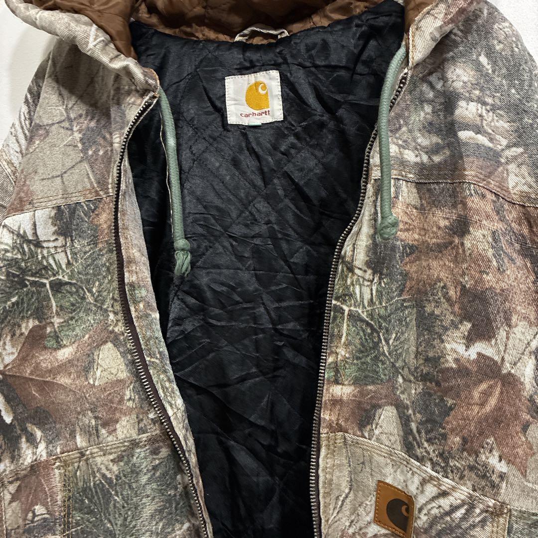 難あり❗️カーハート　リアルツリージャケット　M90sワンポイント刺繍ロゴ古着レア