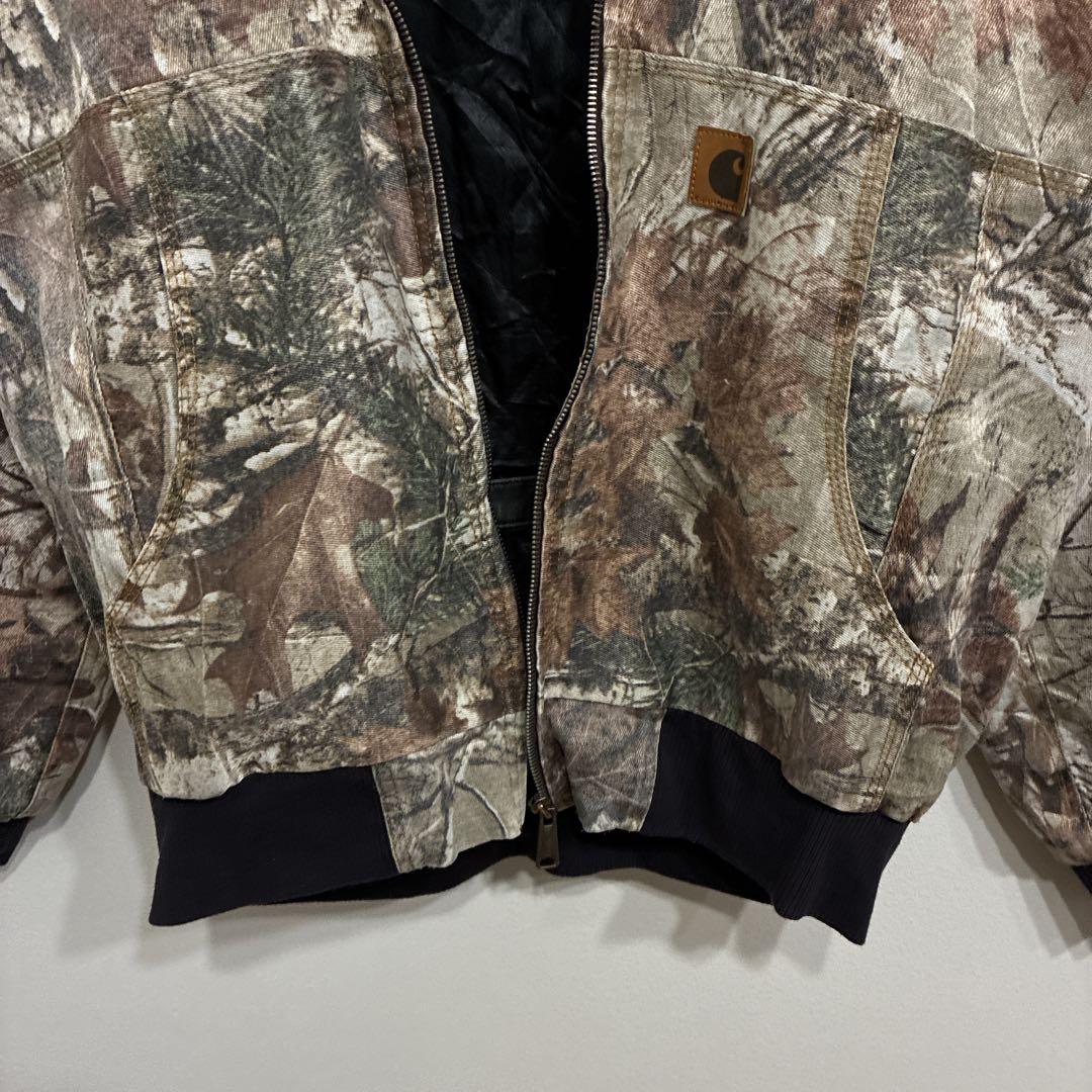 難あり❗️カーハート　リアルツリージャケット　M90sワンポイント刺繍ロゴ古着レア
