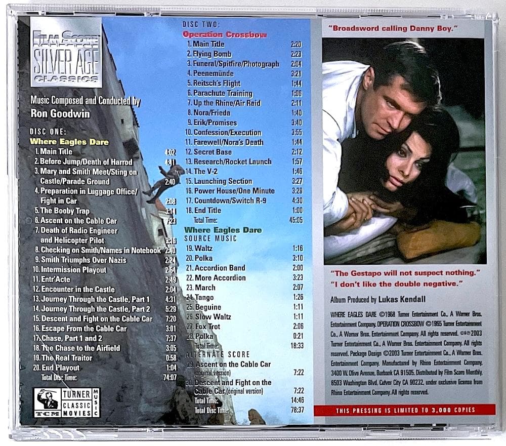 廃盤 稀少盤 3000枚限定 CD 荒鷲の要塞 クロスボー作戦 サウンドトラック