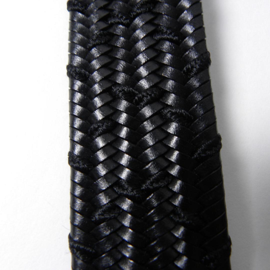 ヤコブコーエン メッシュレザーベルト 刻印入シルバーバックル 黒 ホログラム付