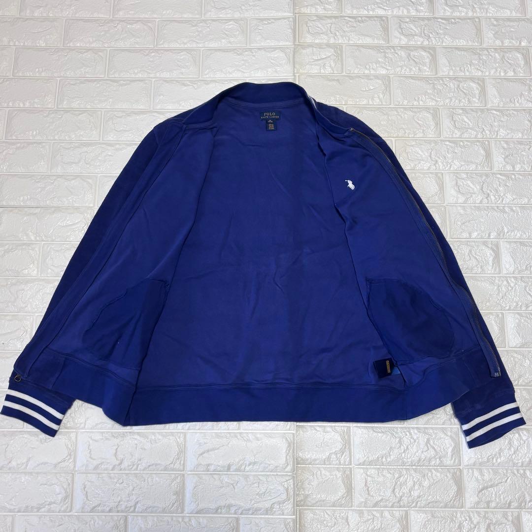 だい様　ラルフローレン ★ パイル素材 ベースボールジャケット ブルー XL