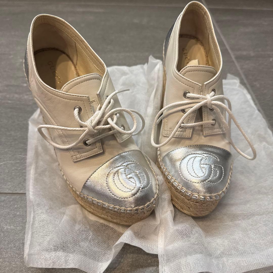 美品　GUCCI　エスパドリーユ　マーモント　レザー　35 1/2