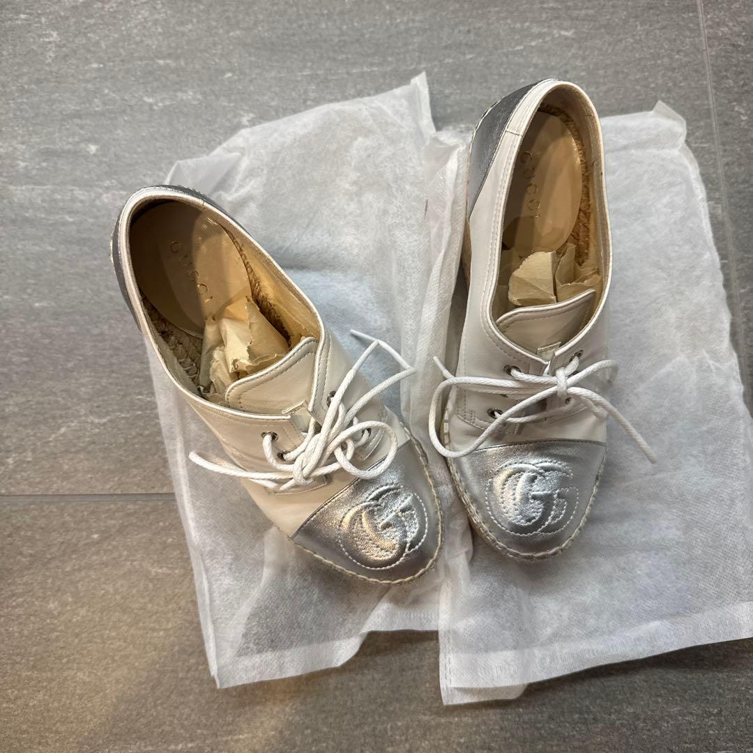 美品　GUCCI　エスパドリーユ　マーモント　レザー　35 1/2