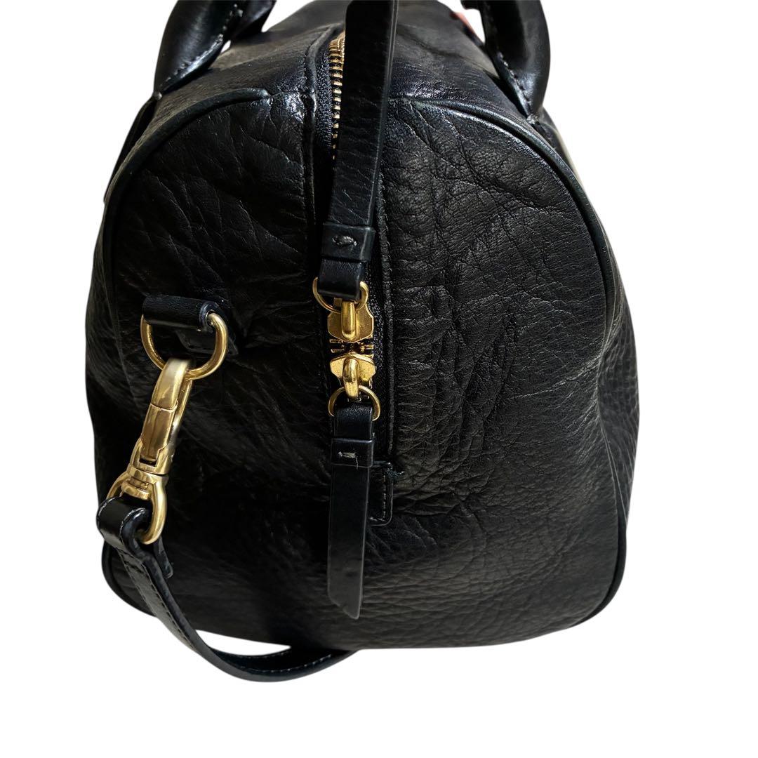 ポールスミス オールレザーミニボストン 2way ハンドバッグ ブラック