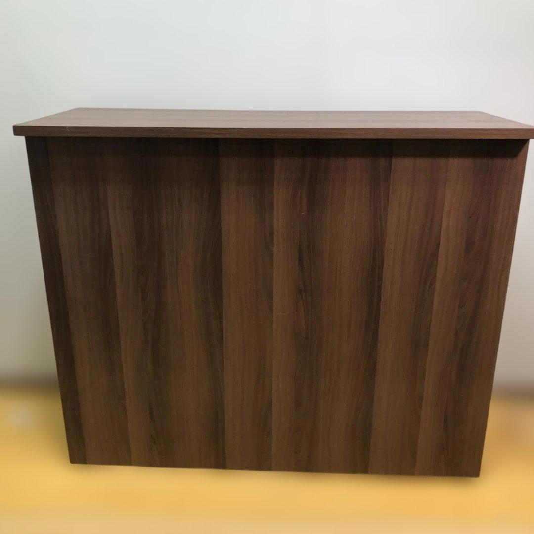 送料無料 木目調 レジカウンター 受付台 ブラウン 店舗 事務所 88277