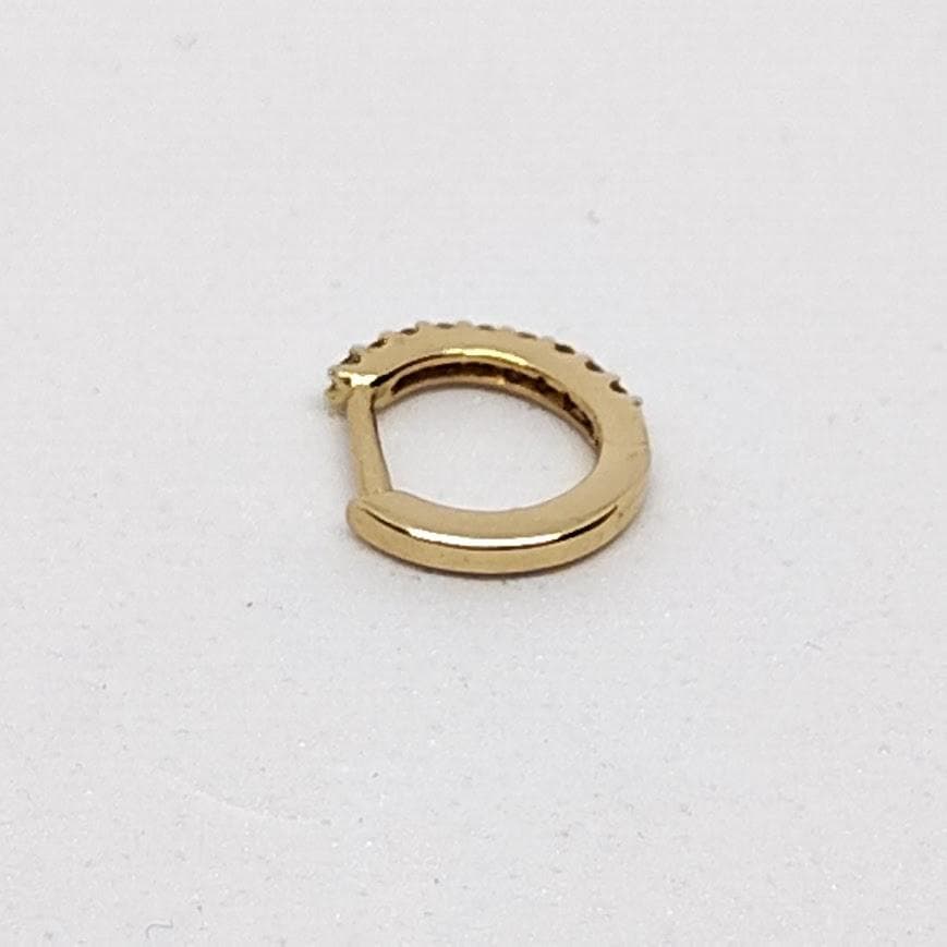 K18YG 18金 ダイヤ 0.04ct イエローゴールド フープ ピアス 片耳