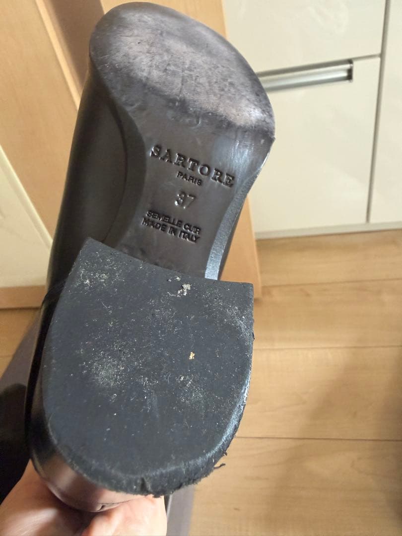 ブラックロングブーツ バックル付き