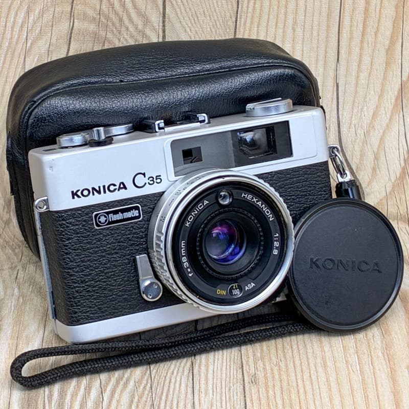 【整備品】KONICA C35 Flash matic コニカ ケース きれい