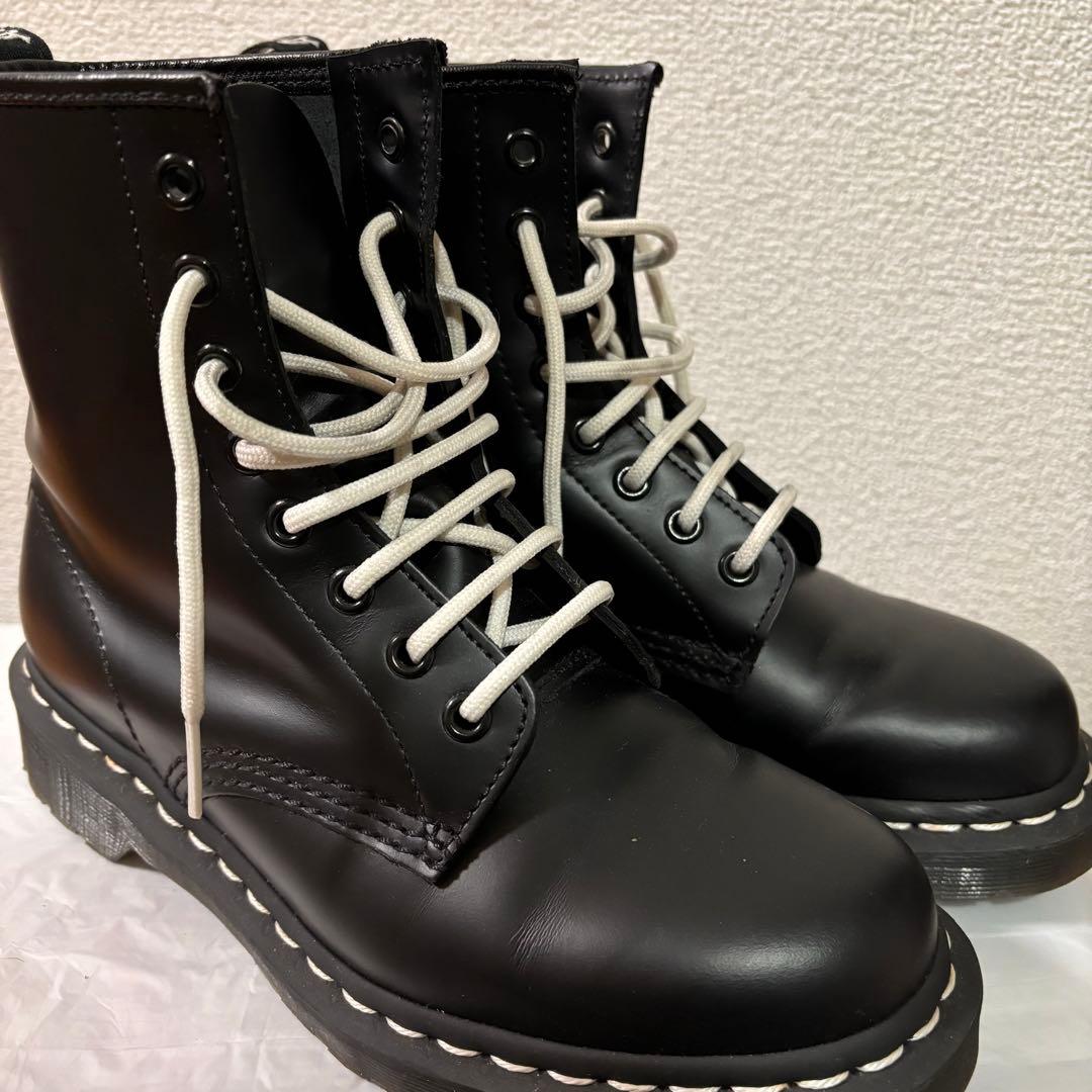 Dr.Martens ホワイトステッチ UK5 レザー ハイカットブーツ 黒