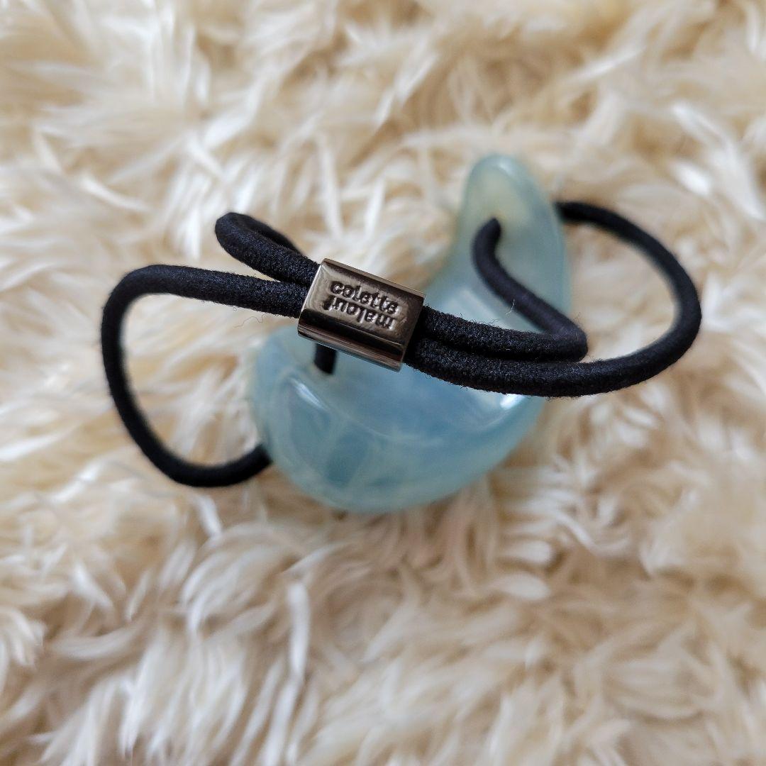 collette malouf コレットマルーフ 水色 ヘアゴム グラスポニー