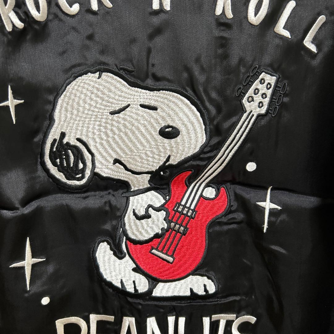 新品　XL スヌーピー ウッドストック　スカジャン　　ブラック　刺繍