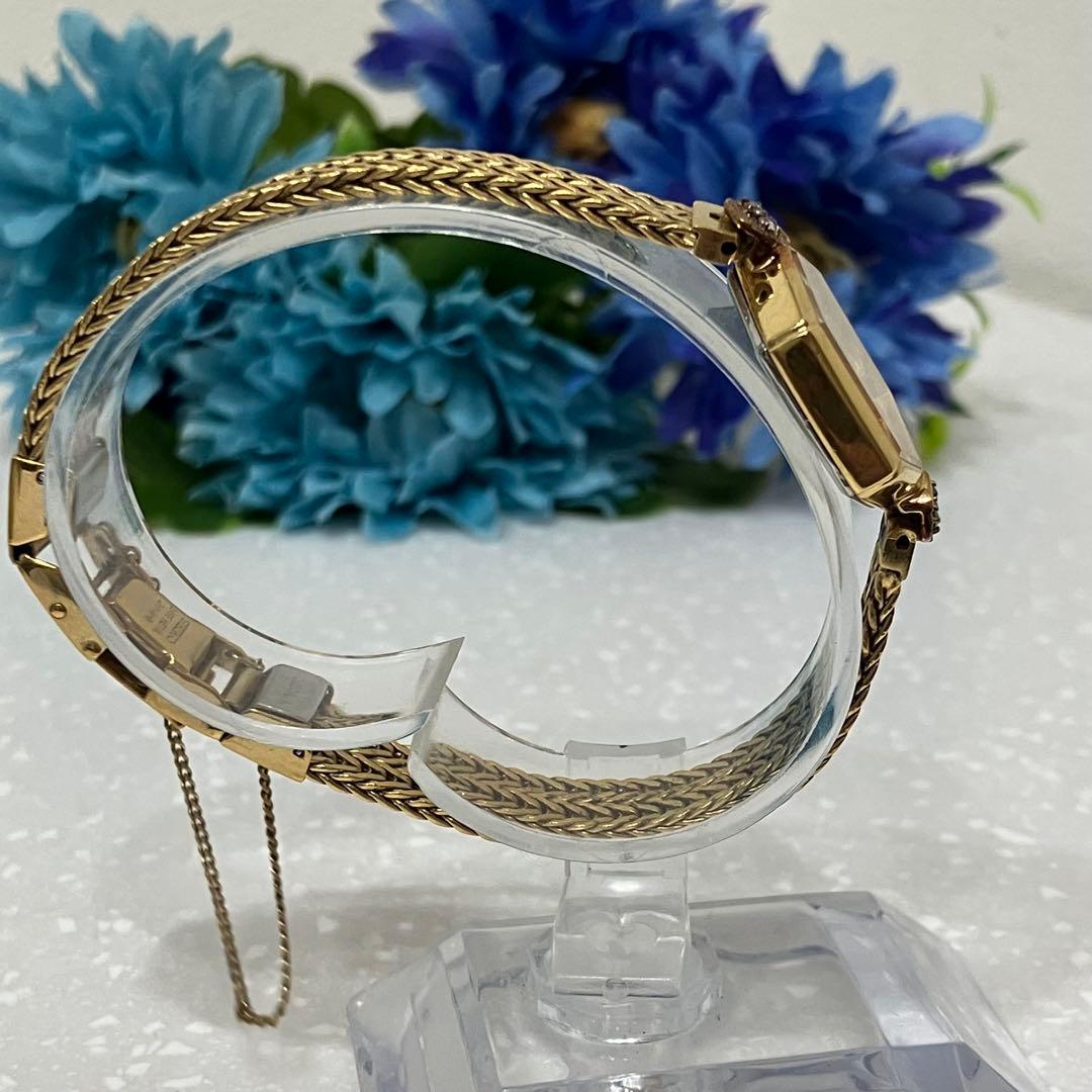 SEIKO セイコー　4Pダイヤ　ゴールド 八角形 腕時計　電池新品