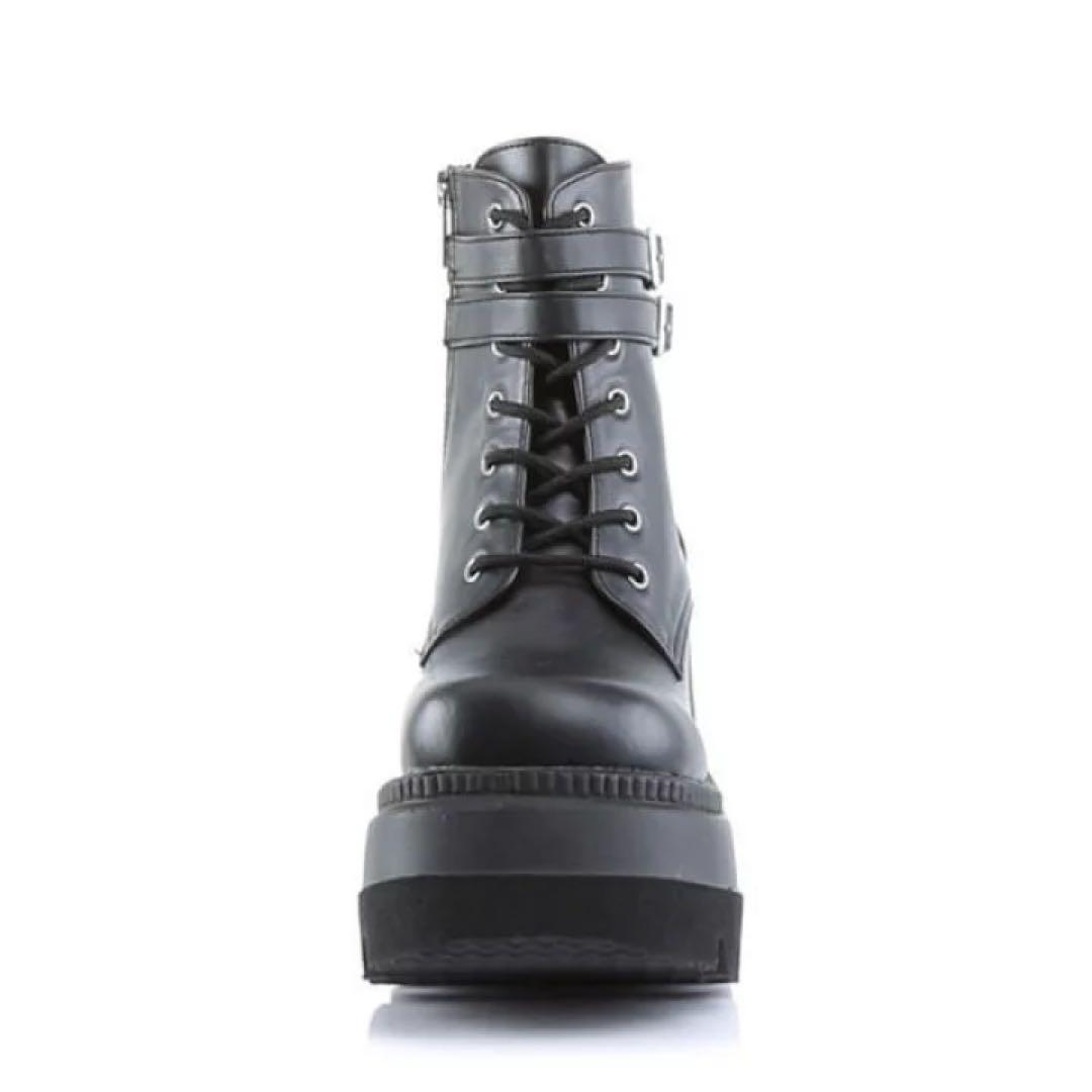 【一回使用】Demonia デモニア 厚底ブーツ 黒25cm US9