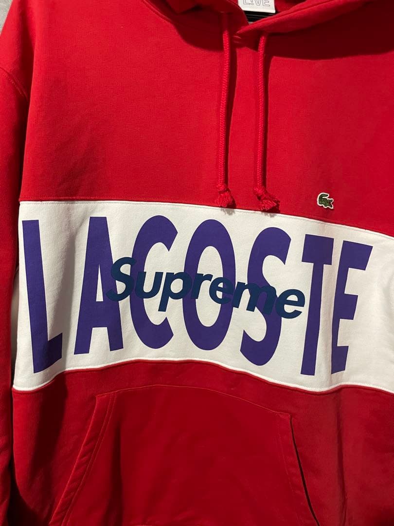 トップス SupremeLACOSTELogoPanel HoodedSweatshirt