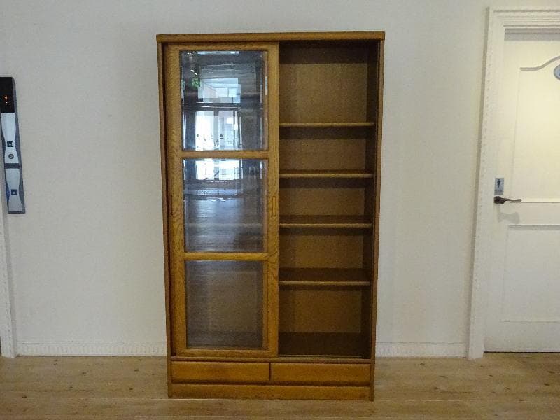 浜本工芸　書棚　本棚　引き出し付き　高級ナラ材