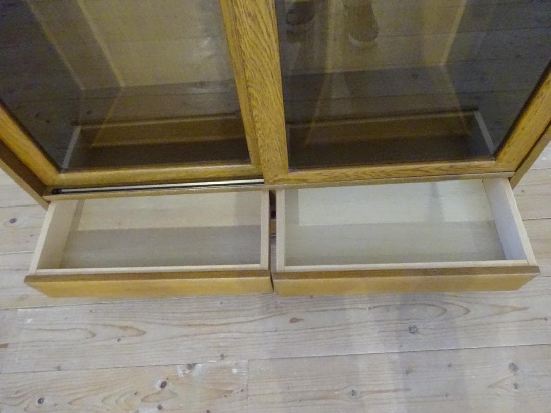 浜本工芸　書棚　本棚　引き出し付き　高級ナラ材