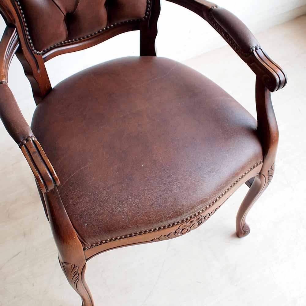 クラシカル 猫脚 アームチェア ボタンダウン ZR24371