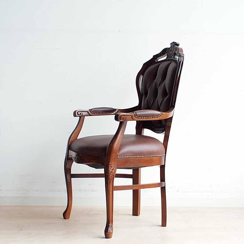 クラシカル 猫脚 アームチェア ボタンダウン ZR24371