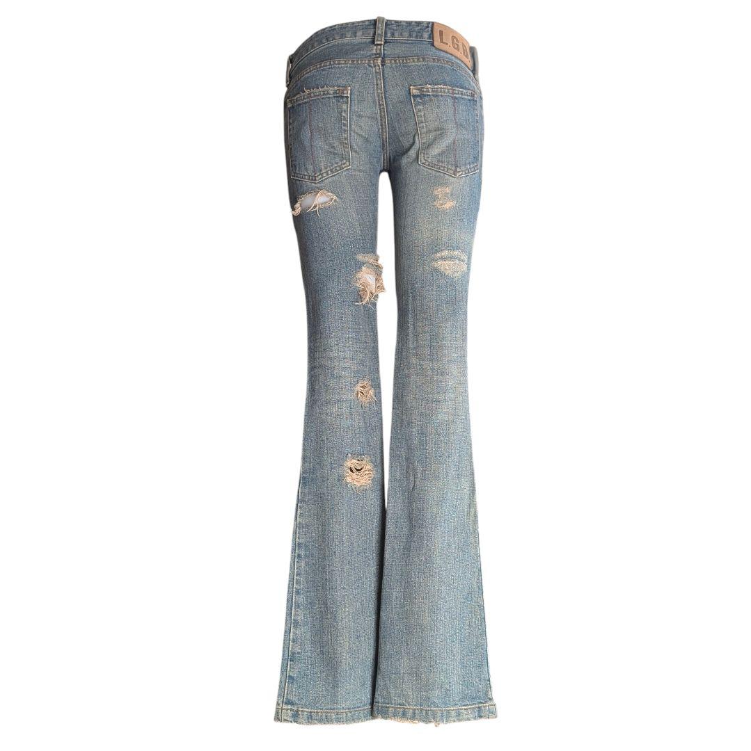 LGB CHAMELEON ダメージ ブーツカット フレア デニム