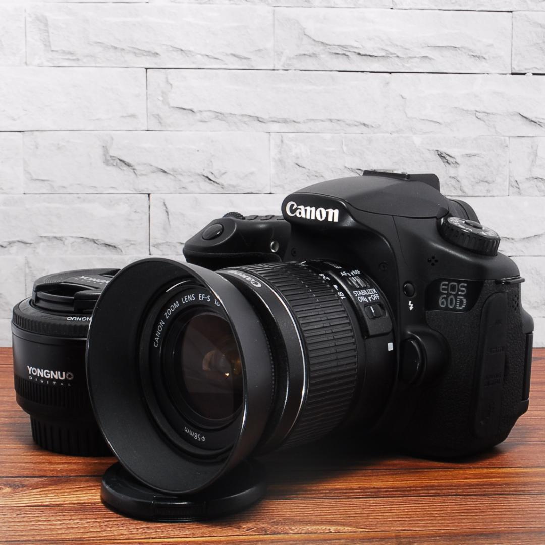 Canon EOS 60D レンズ2本セット✨単焦点レンズつき ショット数少✨