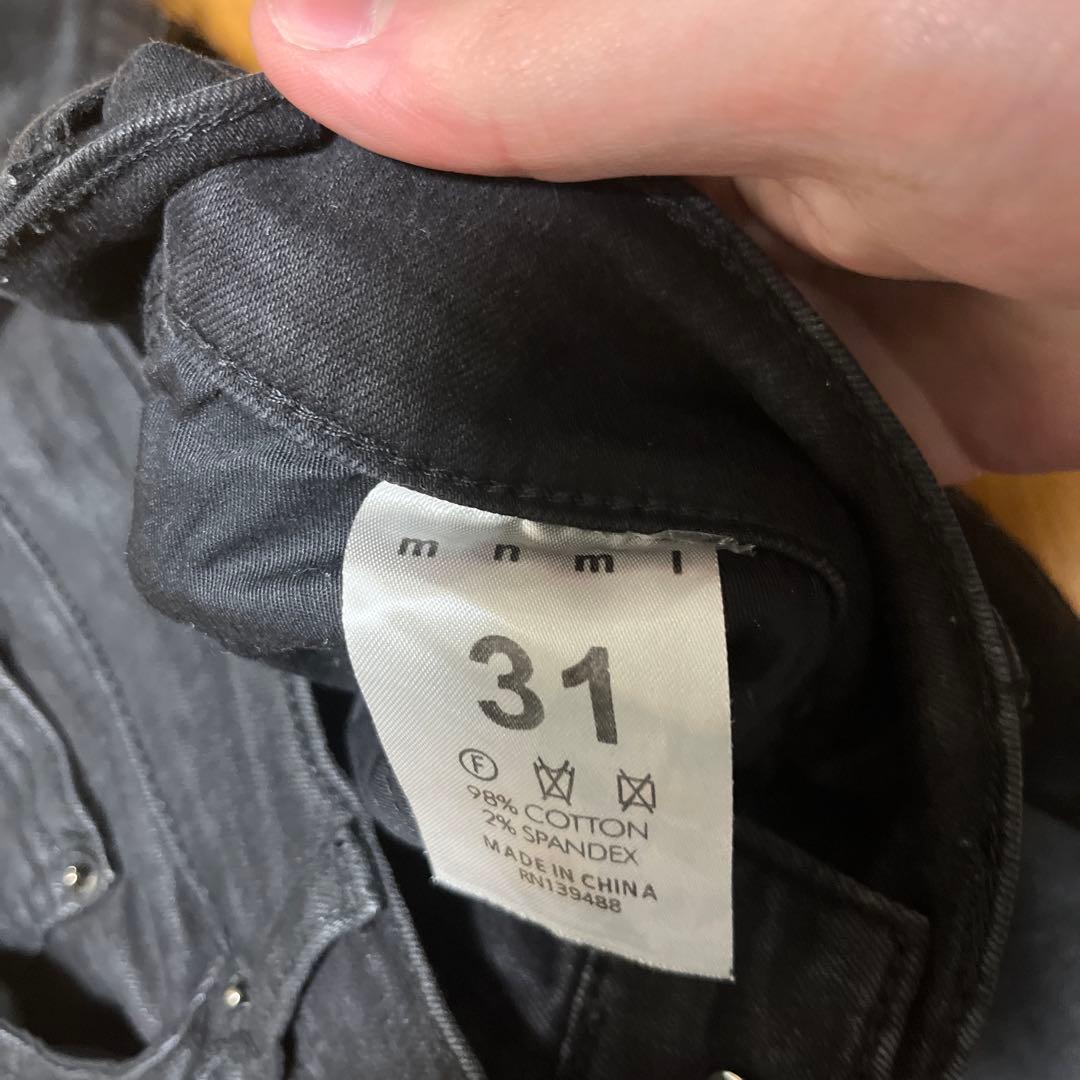 mnml コーティングロングデニム　ジップ　エディ期