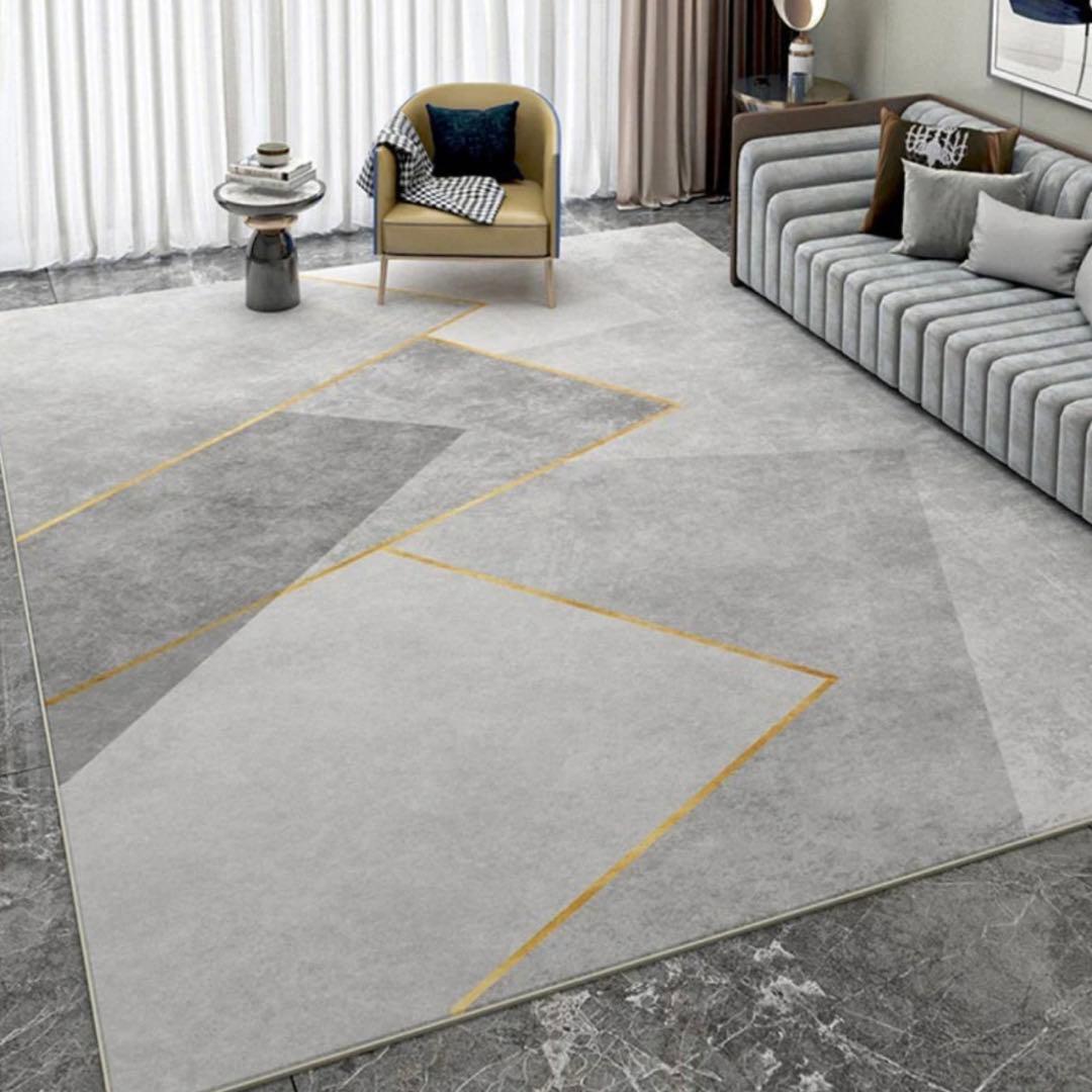 高級 ラグ カーペット 200x340㌢ グレー モダン Indoorplus
