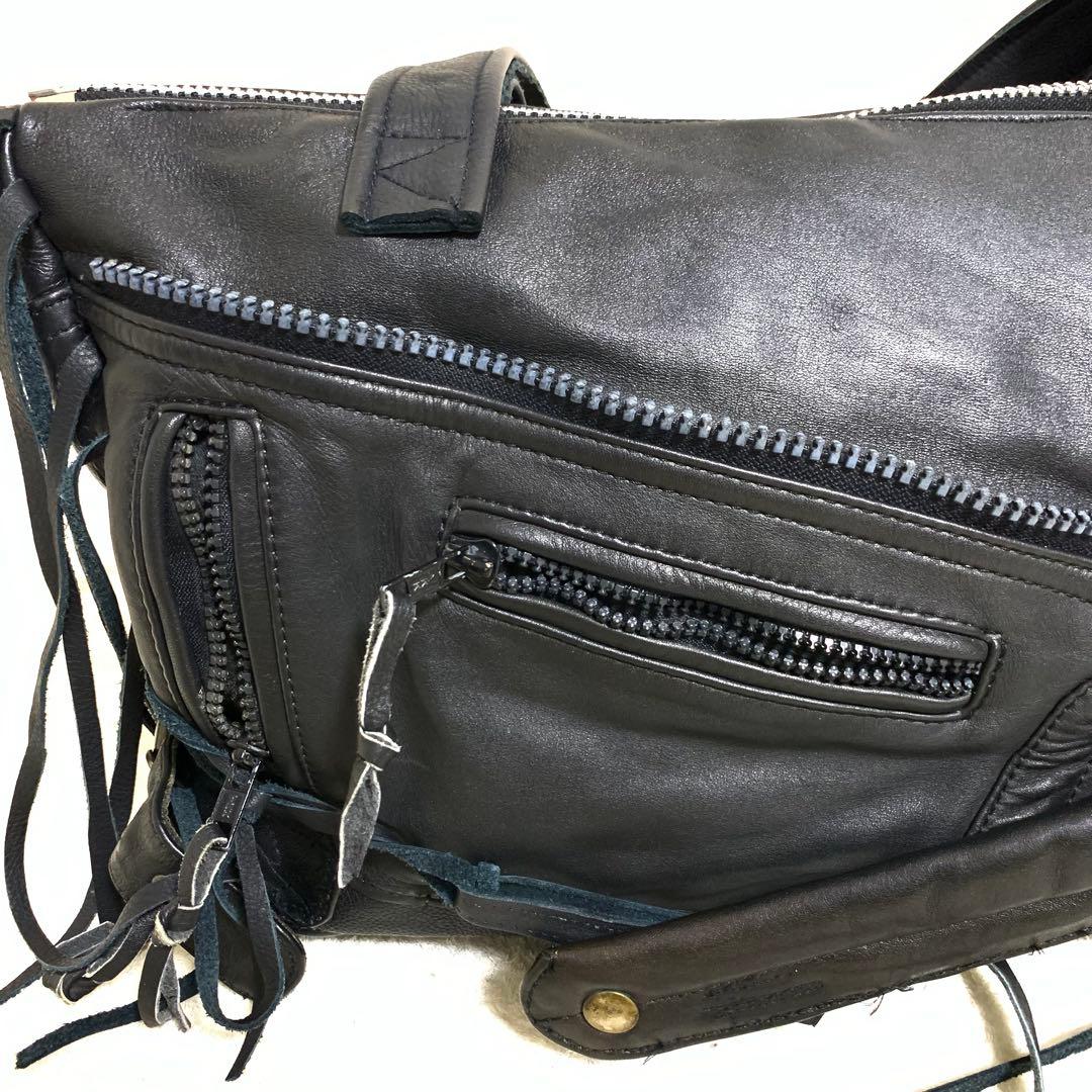 希少 VINTI ANDREWS トートバッグ　レザー 再構築 フリンジ y2k