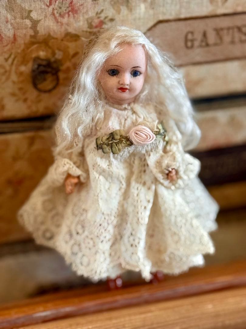 フランス　アンティーク　ユニフランスミニョネットドール1910年オリジナルドレス