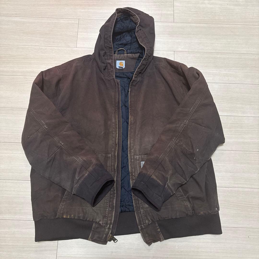 carhartt アクティブジャケット　 us規格　ブラウン　鬼フェード　古着
