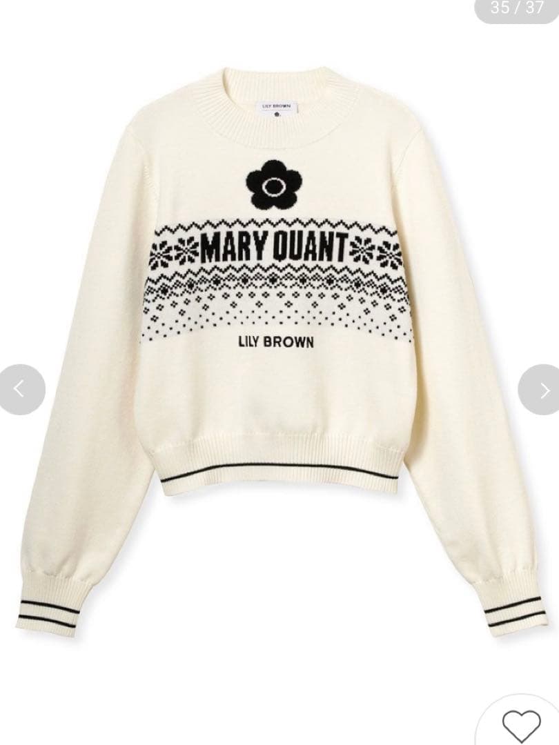 LILY BROWN × MARY QUANT ジャガードロゴニットトップス