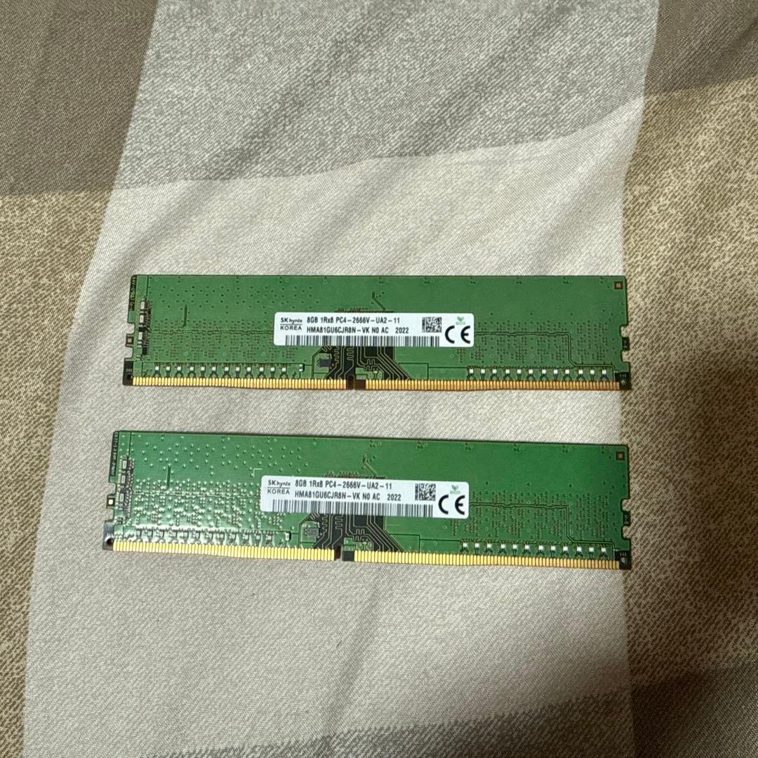 メモリー skhynix KOREA 8gb 1rx8 pc4-2666v-ua2-11
