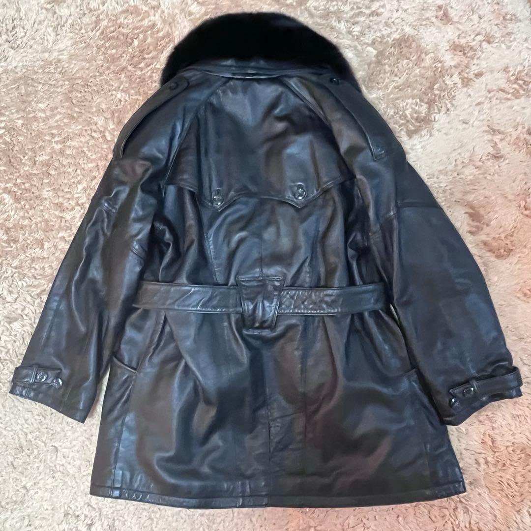 【希少】LAMALUCENTE 羊革　レザーコート　ファーコート　y2k