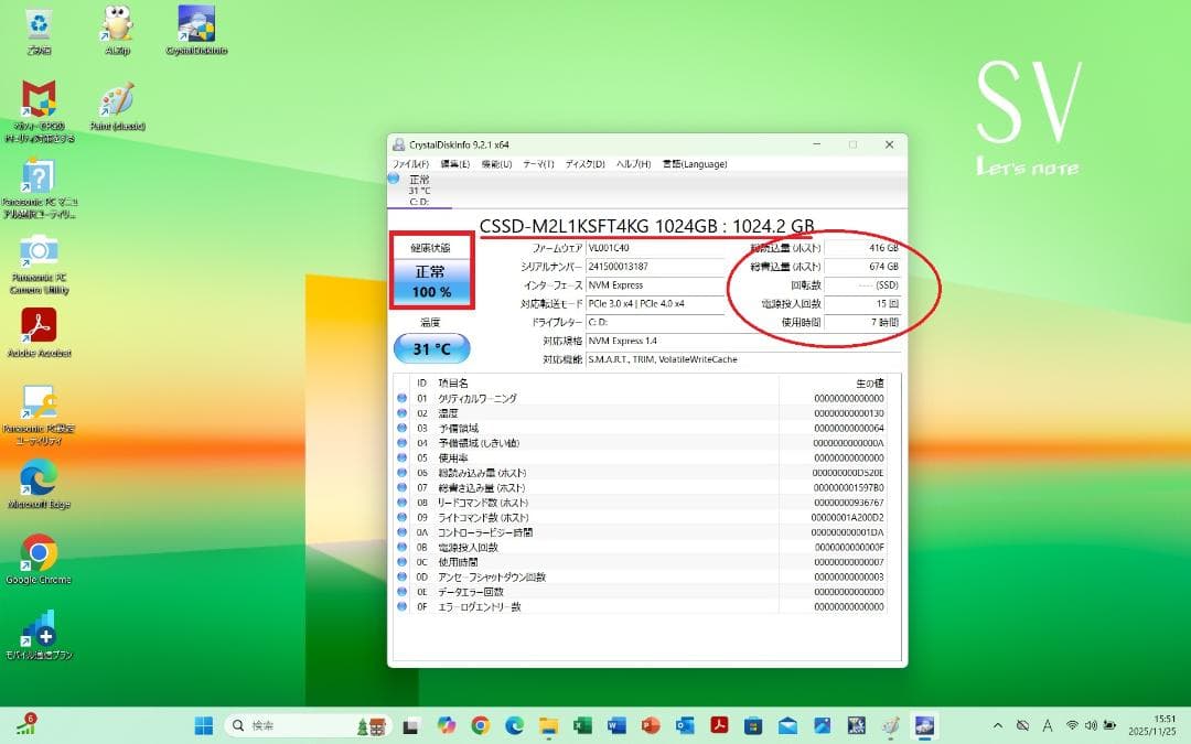 PanasonicレッツノートプレミアムSV1WIN11１TB32GBオフィス付