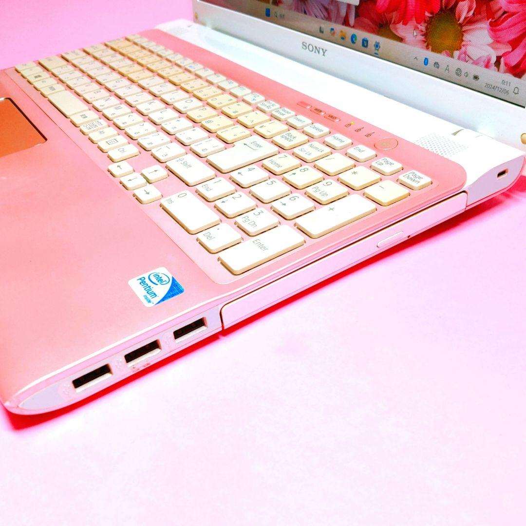 すぐに使える❣️人気VAIO✨保存大容量✨カメラ付き可愛いピンクノートパソコン✨
