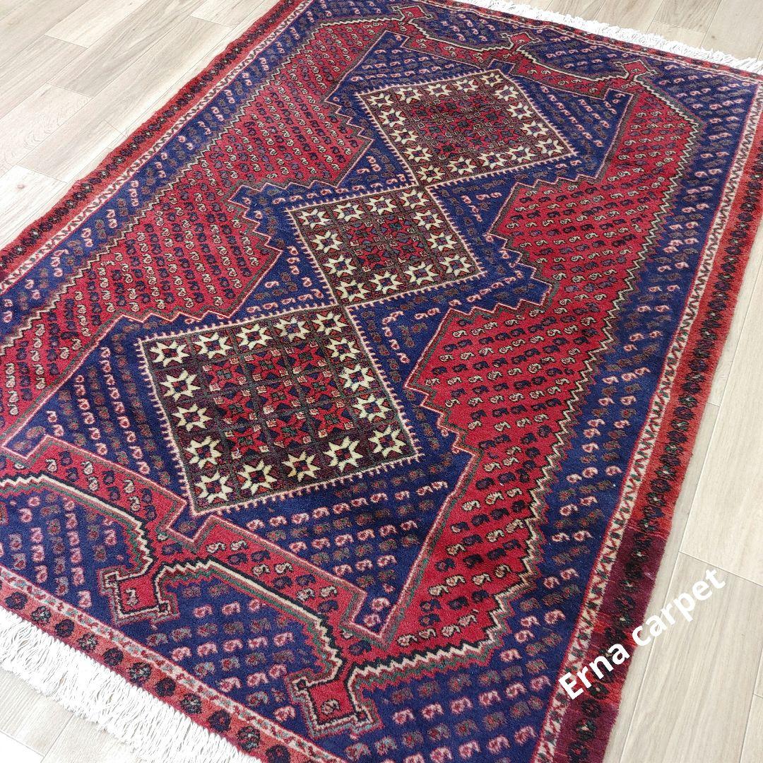 Summer sall ペルシャ絨毯 手織り 草木染　スィールジャーン産