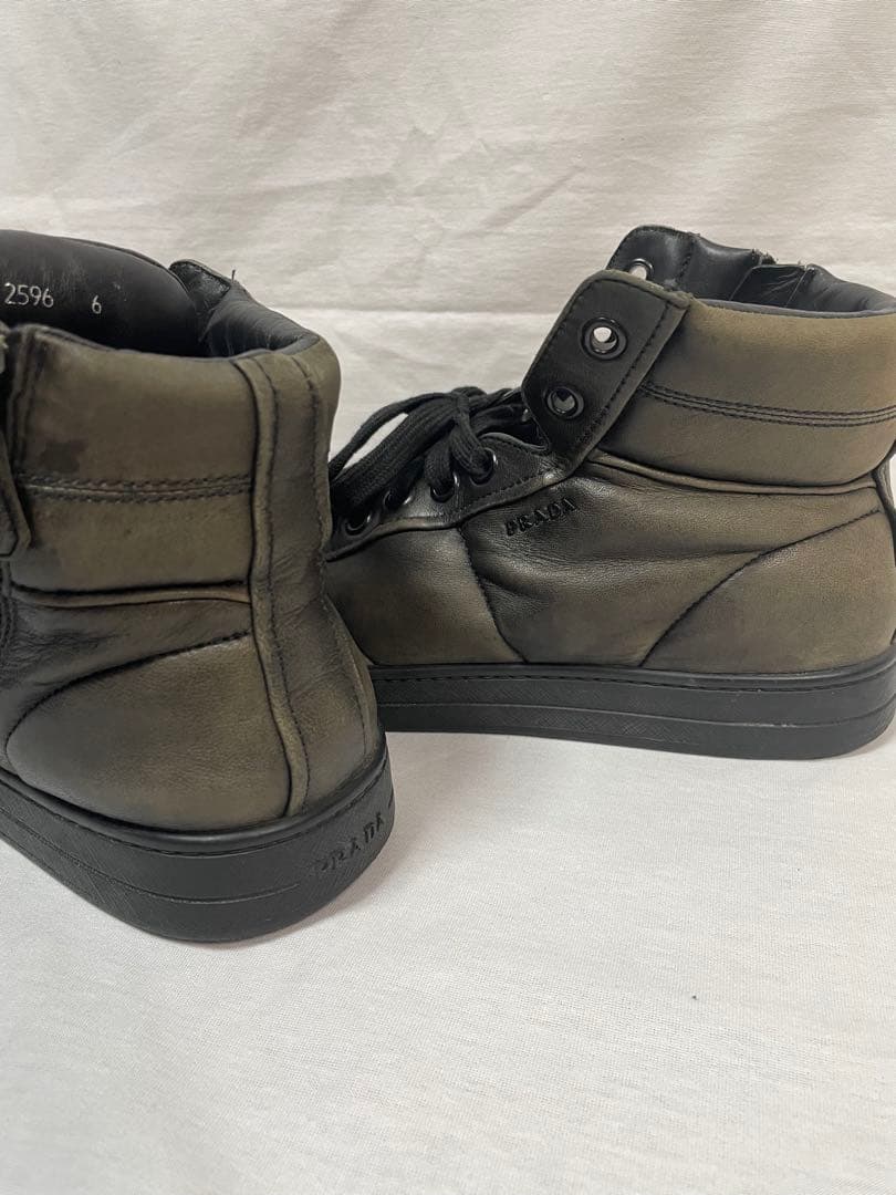 2D106 PRADA スポーツ ハイカット スニーカー ６(26.0cm相当)