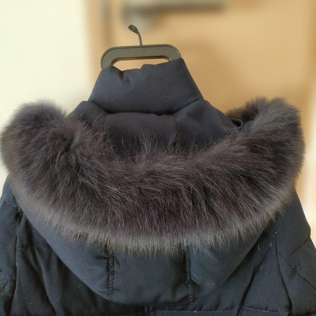 ルイルエブティック　ファー付きネイビーロングダウンジャケット