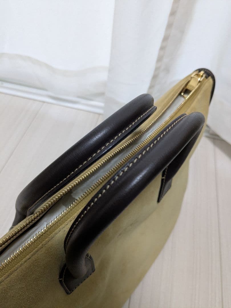 【美品】LOEWE ロエベ ビジネスバッグ アナグラム スエード ベージュ A4