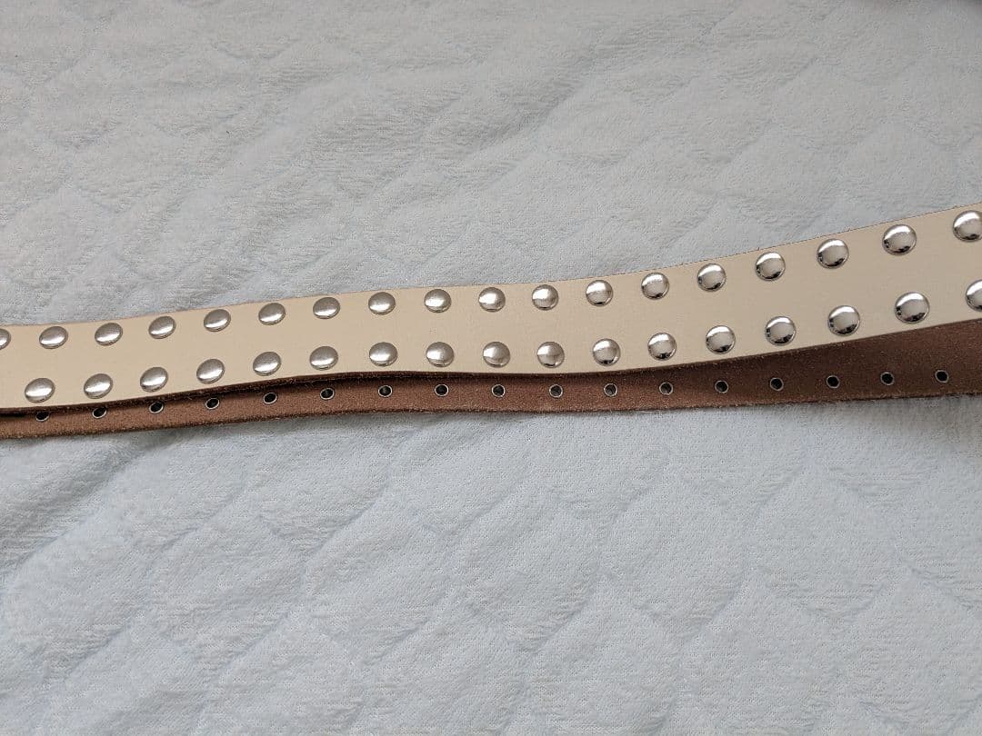 stussy 8 BALL STUDDED.BELT 白 ホワイト L/XL