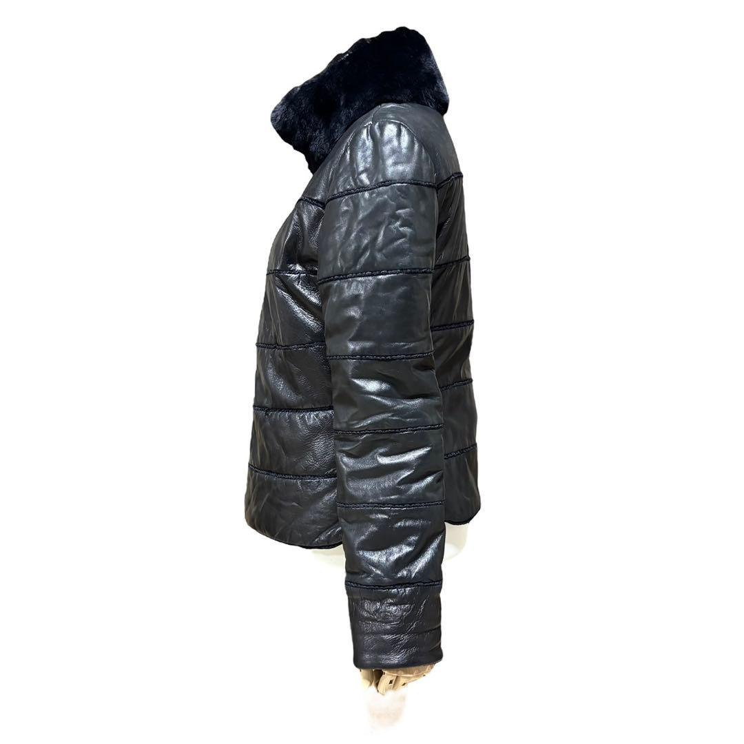 美品　アルマーニコレツォーニ　ラムスキン　ラビットファー　中綿　ジャケット