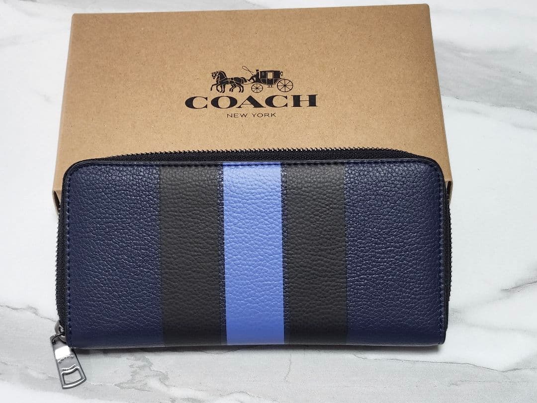 COACH 長財布 ネイビー/ブルー/ブラック
