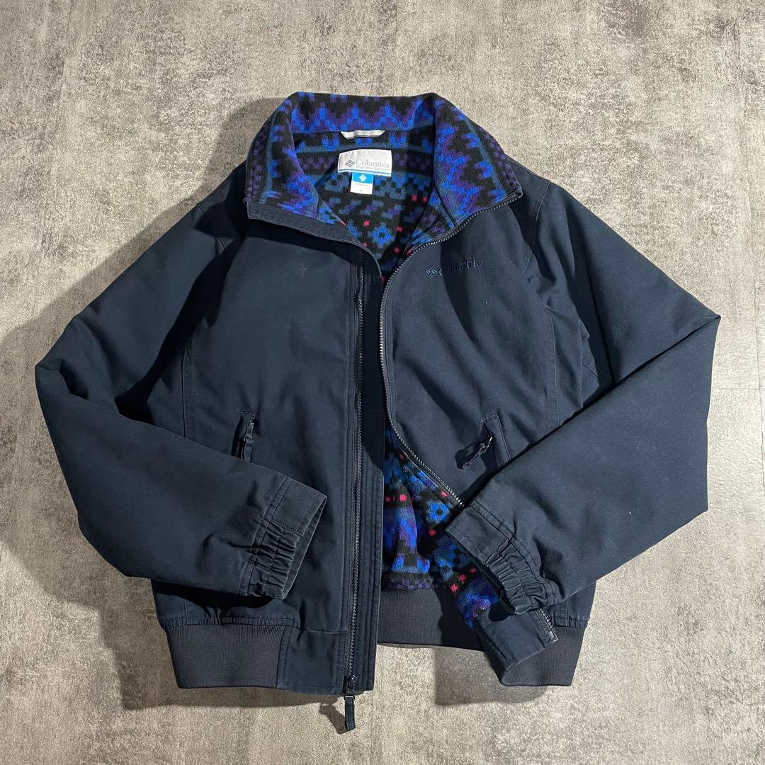 【ポール】Columbiaダック地調ジャケット裏フリース M ネイビー