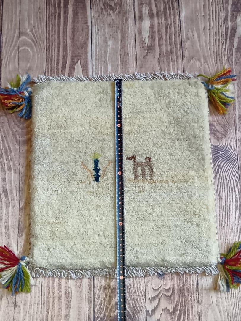 【＆greenさま専用】ペルシャ絨毯　ギャッベ　座布団　手織り　2枚おまとめ