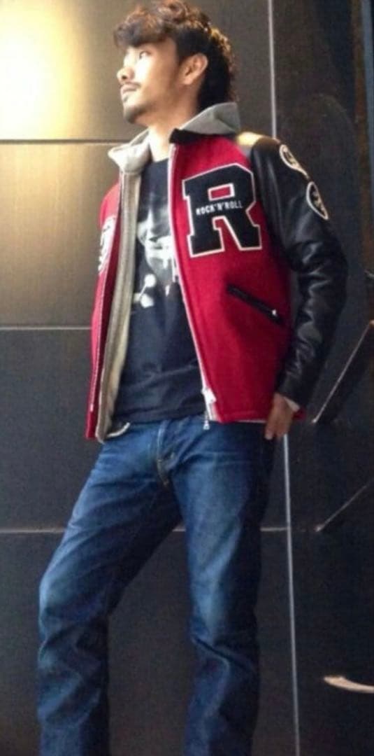 極美品✨ヒステリックグラマー羊革ラム袖レザーROCK 'n ROLL刺繍ワッペン