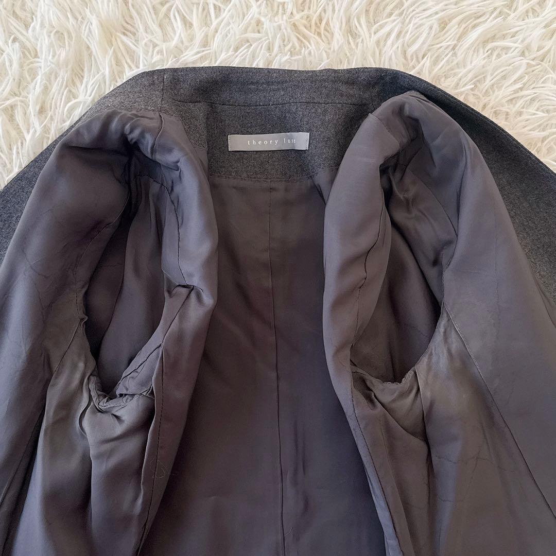 セオリーリュクス✨SAXONYノーカラージャケット パンツ セットアップ グレー