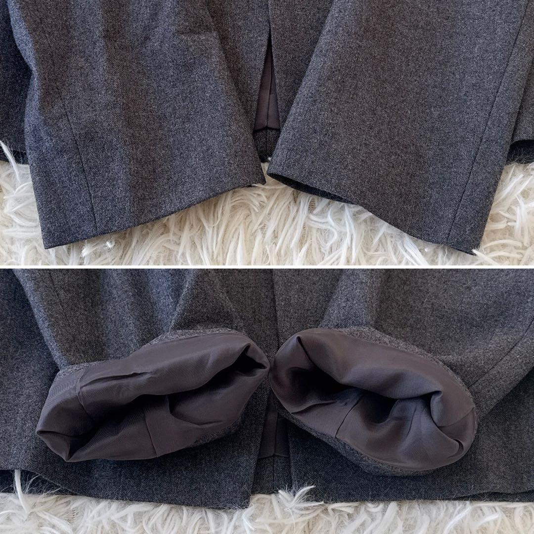 セオリーリュクス✨SAXONYノーカラージャケット パンツ セットアップ グレー