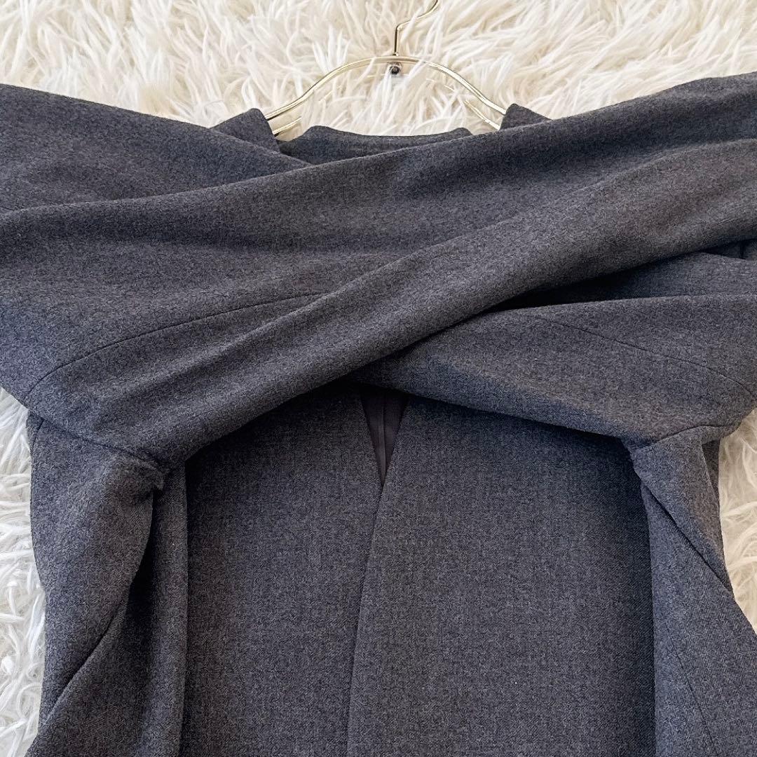 セオリーリュクス✨SAXONYノーカラージャケット パンツ セットアップ グレー