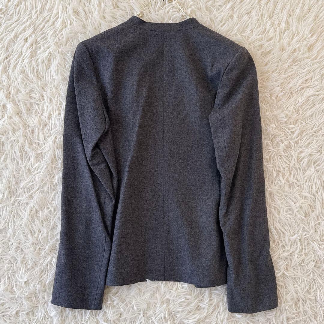 セオリーリュクス✨SAXONYノーカラージャケット パンツ セットアップ グレー