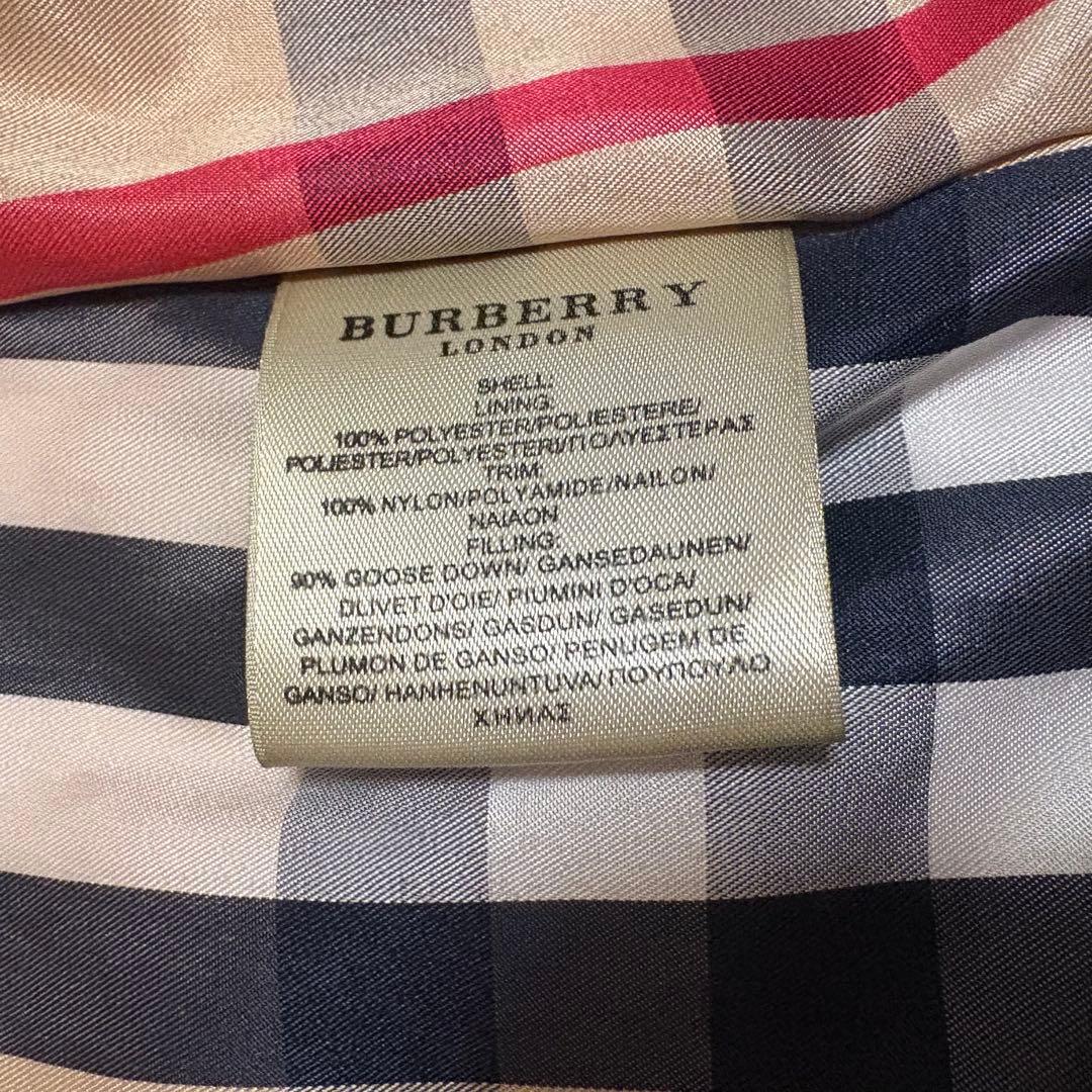 バーバリー　ダウンジャケット コート フード　ベルト付き　黒 M